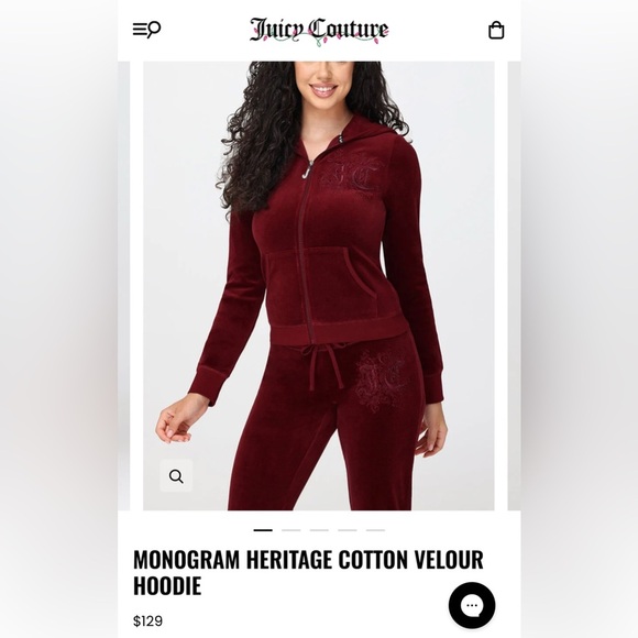 JUICY COUTURE Hoodie Y2K Black Velour RARE Rhinestone Pink Crown Logo Large NWT - Picture 11 of 11